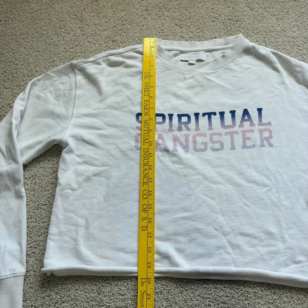 Spiritual Gangster Cropped Crewneck Sweatshirt Women's Medium White - Picture 7 of 9